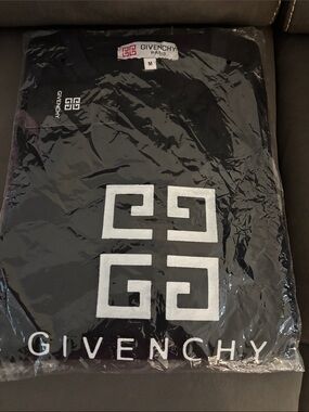 Givenchy Black T-Shirt with White Logo Print
